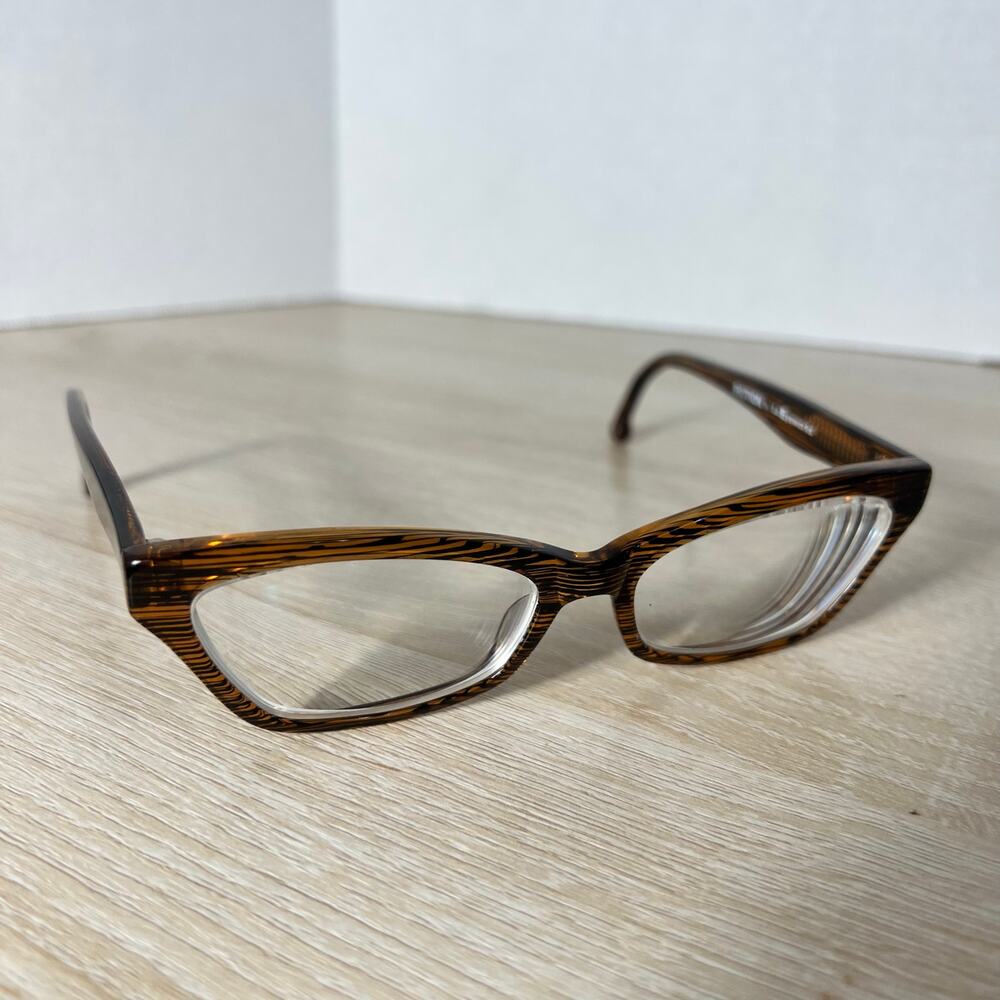 Fiction by L.A. Eyeworks BOA 076-076 Eyeglasses FRAMES ONLY Striped Brown